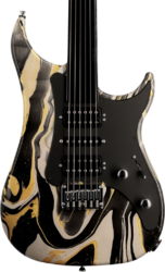 Elektrische gitaar in str-vorm Vigier                         Excalibur Surfreter Supra - Rock art yellow white black
