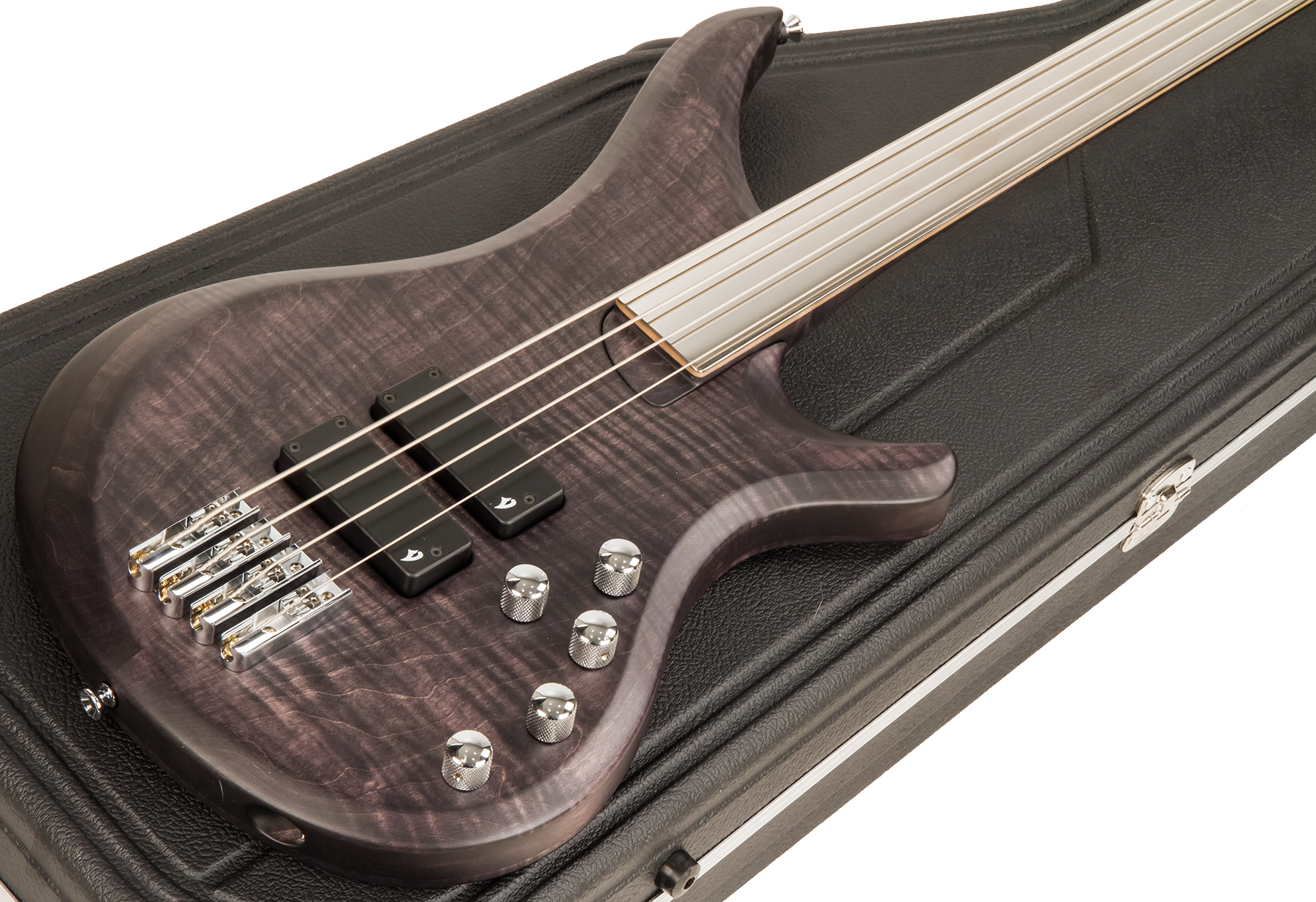 Vigier Passion Iv Fretless Imetal Active Dm +etui - Black Diamond - Solid body elektrische bas - Variation 1