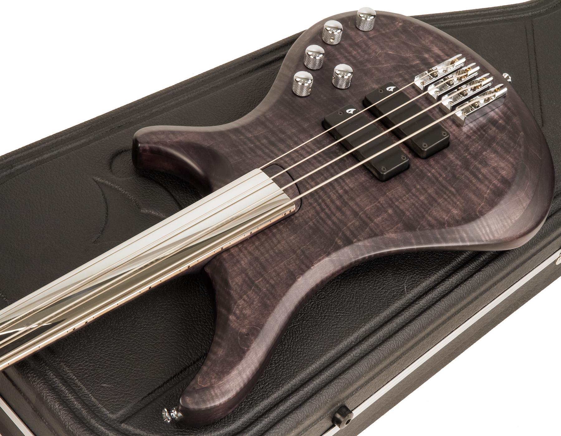 Vigier Passion Iv Fretless Imetal Active Dm +etui - Black Diamond - Solid body elektrische bas - Variation 3