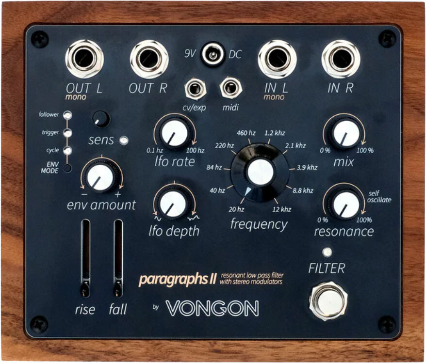 Vongon Paragraphs Ii Stereo Low Pass Filter - Wah/filter effectpedaal - Main picture