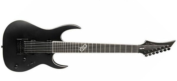 Washburn Px-solar17dlx Parallaxe 7-cordes Hh Ht Eb - Carbon Black - 7-snarige elektrische gitaar - Main picture