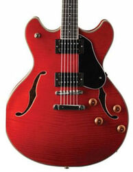 Semi hollow elektriche gitaar Washburn                       Hollowbody Series HB30WR - Wine red
