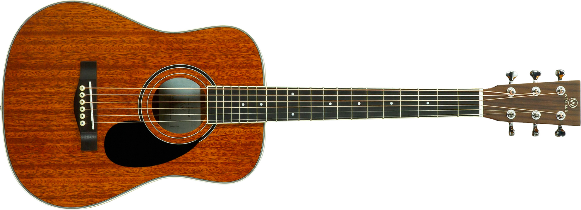 Wesland Bg350-nat Travel Shsc Tout Acajou Tec - Natural - Folk gitaar - Main picture