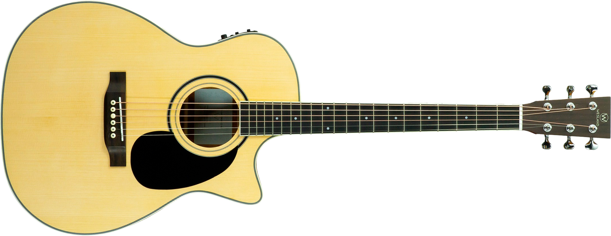 Wesland Om300-ce-nat Orchestra Cw Epicea Acajou Tec - Natural - Folk gitaar - Main picture