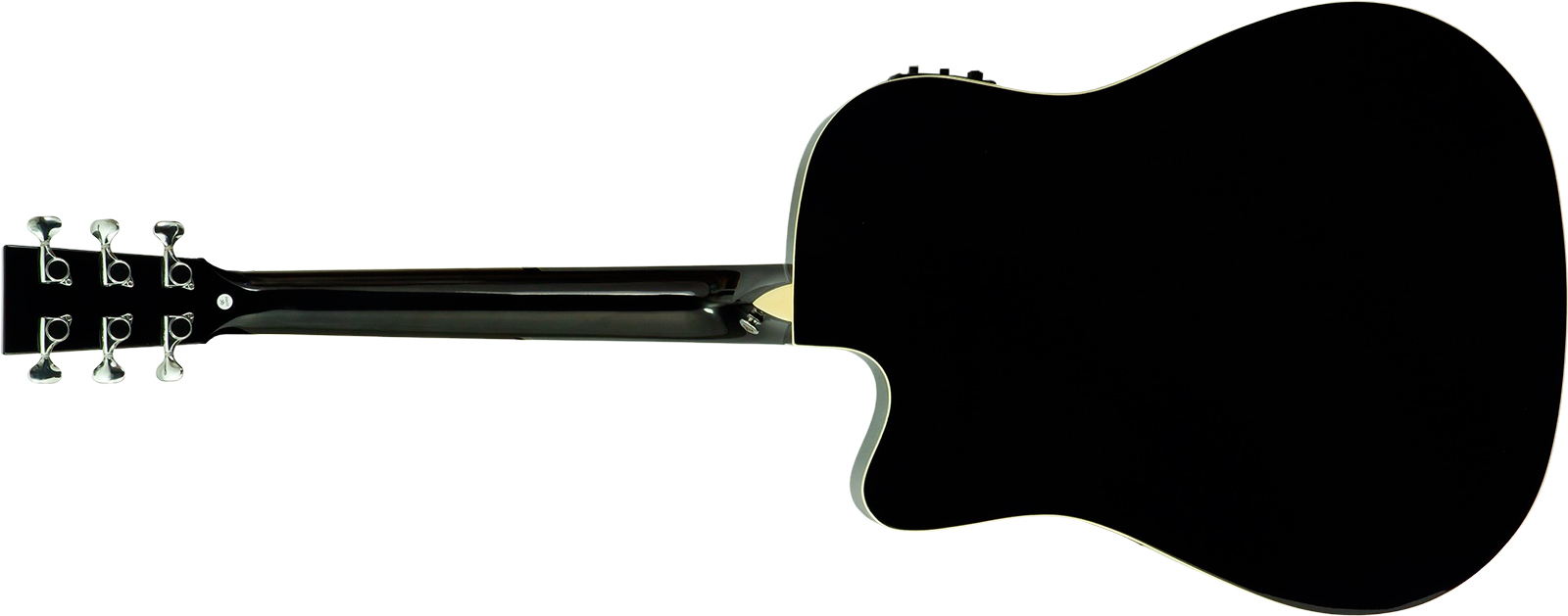 Wesland Dr300-ce-bk Dreadnought Cw Epicea Acajou Rw - Black - Folk gitaar - Variation 1