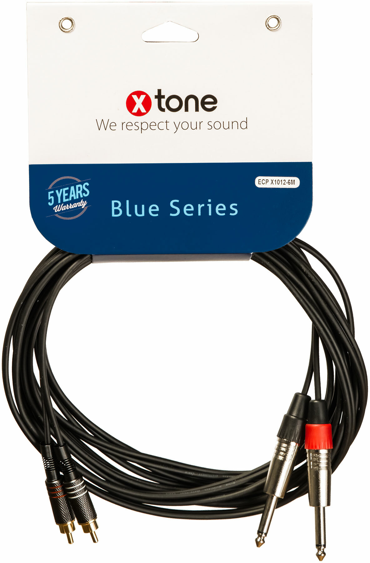 X-tone 2 Jack / 2 Rca 6m Blue Series (x1012-6m) - Kabel - Main picture