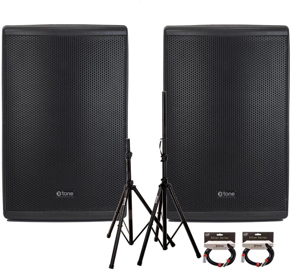 Pa systeem set X-tone 2 x XTS-12 + 2 x X2001-3M + XH 6310 Pied Enceinte Paire