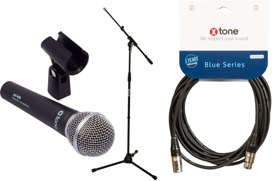 X-tone Xd-400  + Xlr(m) / Xlr(f) 6m + Pied Perche Xh 6001 - Microfoon set met statief - Main picture
