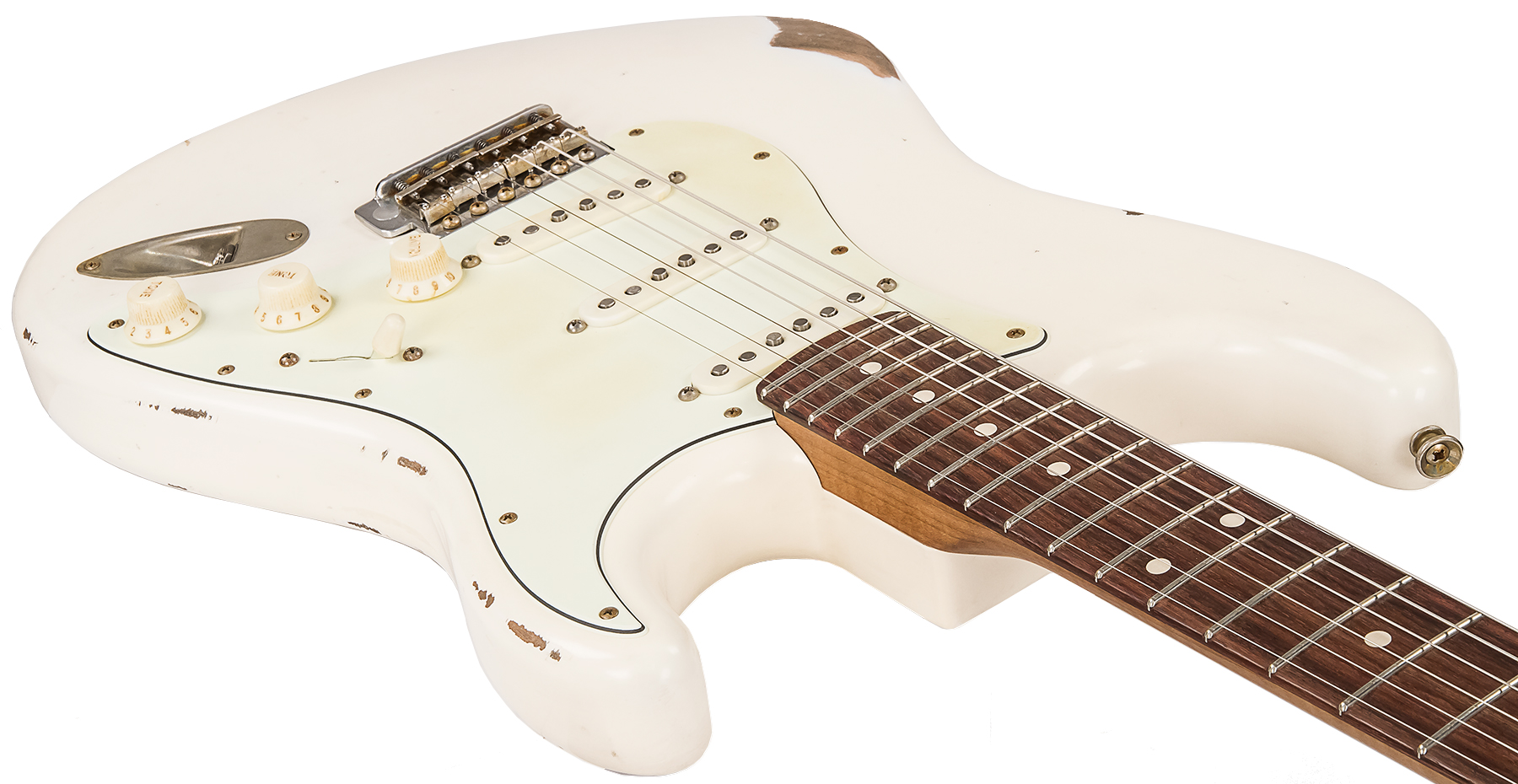 Xotic Xsc-1 Alder California Class 3s Rw #1624r - Heavy Aging Vintage White - Elektrische gitaar in Str-vorm - Variation 3