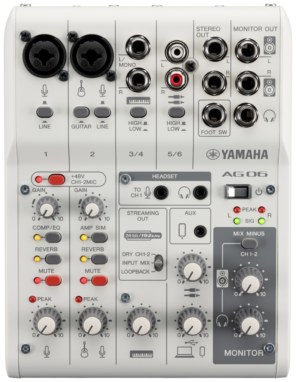 Yamaha Ag06 Mk2 W - Analoge Mengtafel - Variation 1