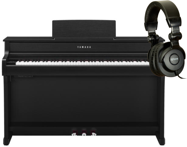 Yamaha Clp-835 Black  + X-hp1 - Laqu? Noir - Toetsenbord set - Main picture