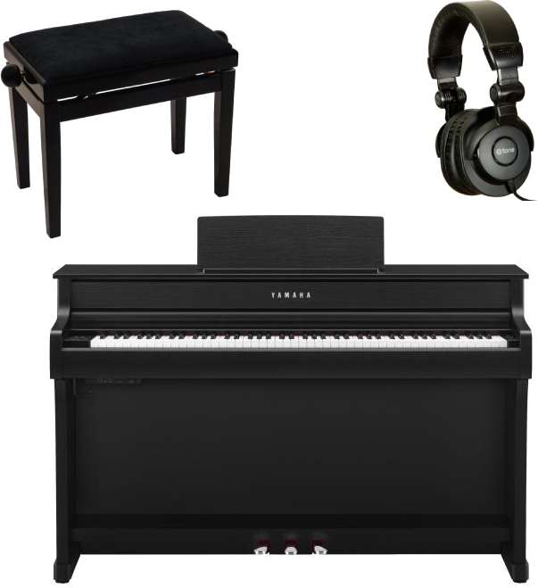 Yamaha Clp 835 + X-hp1 + Banquette X-tone - Laqu? Noir - Toetsenbord set - Main picture