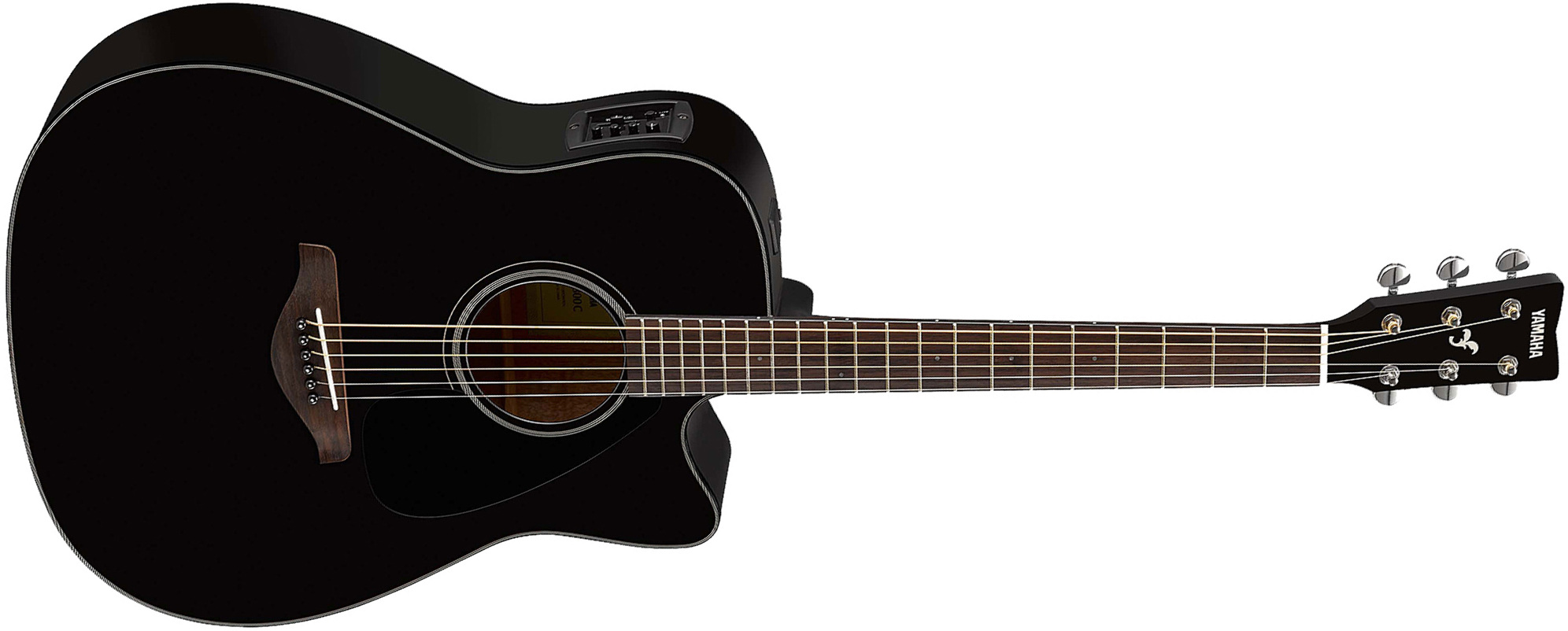 Yamaha Fgx800c Bl Dreadnought Cw Epicea Nato 2016 - Black - Elektro-akoestische gitaar - Main picture