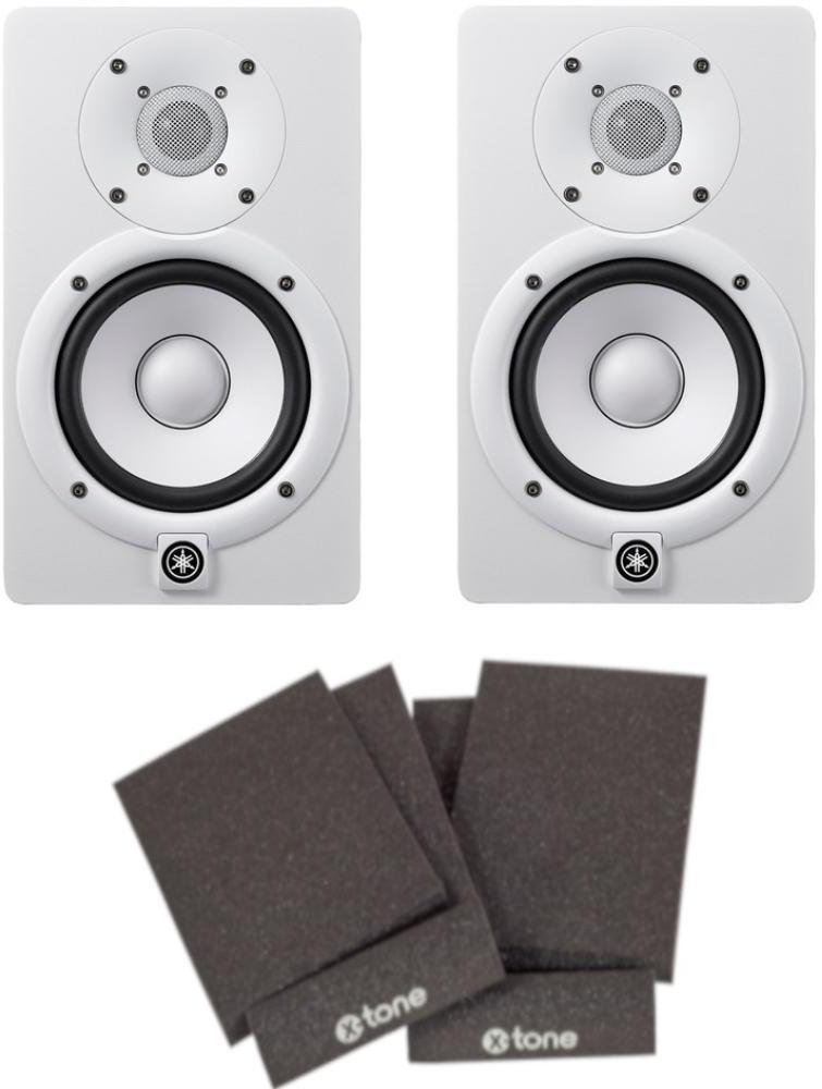 Home studio set Yamaha HS5 White (la paire) + Mousses Isolantes Moniteurs (Paire)