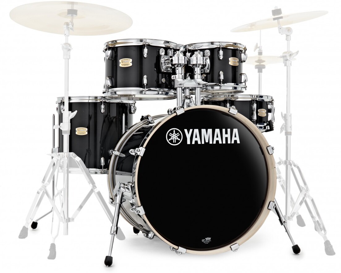 Yamaha Stage Custom Birch 22 Raven Black + Pack Hw680w - 5 FÛts - Raven Black - Rock drumstel - Main picture