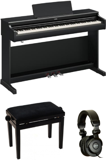 Yamaha Ydp-166 Noir  + Casque + Banquette Noir LaquÉ - Noir - Toetsenbord set - Main picture