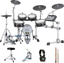 Drum promo set Yamaha DTX10K-X BLACK FOREST Bundle Complet - X-HP1 + DS550U + FP2710A + VIC5A