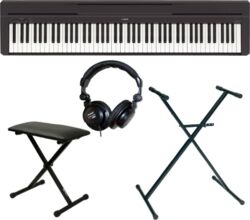 Toetsenbord set Yamaha P-45B  + casque + stand en X + siege
