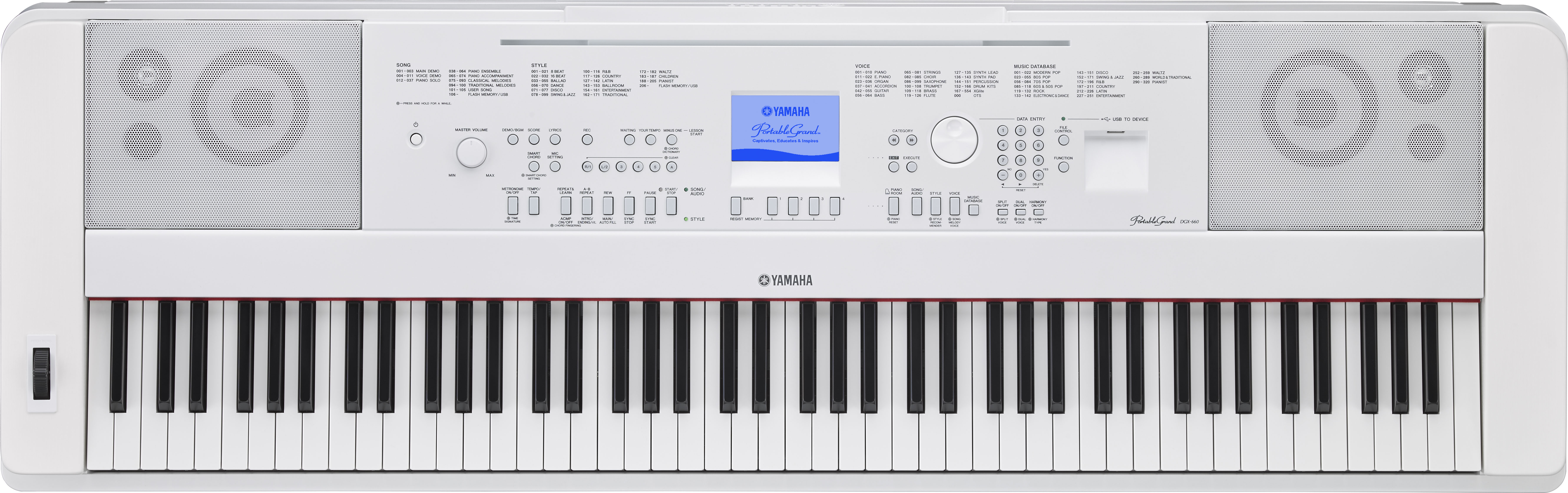 Yamaha Dgx-660 - White - Digitale piano met meubel - Variation 2