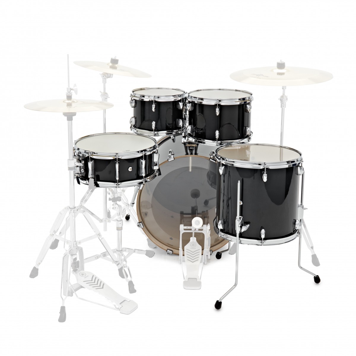 Yamaha Stage Custom Birch 22 Raven Black + Pack Hw680w - 5 FÛts - Raven Black - Rock drumstel - Variation 1