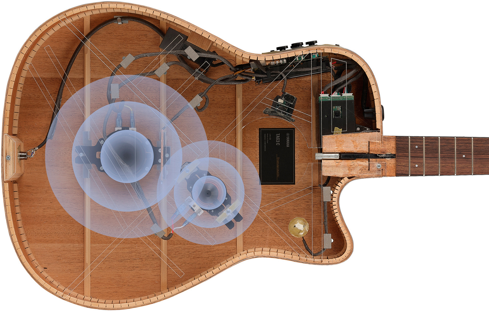 Yamaha Tag3c Transacoustic Dreadnought Cw Epicea Acajou Eb - Sand Burst - Folk gitaar - Variation 4