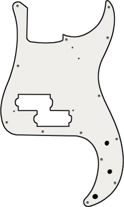 Yellow Parts Precision Bass White - Pickguard - Main picture